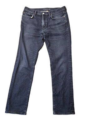 Banana Republic The Traveler Jeans Mens 33/32 Indigo Blue Slim Stretch Straight